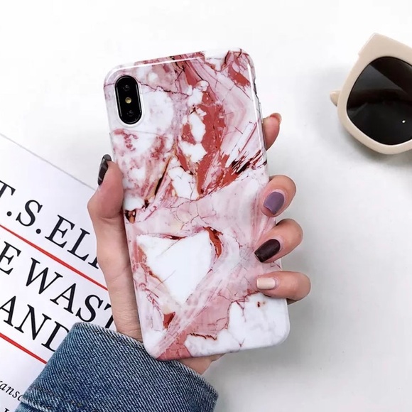 NEW ♥️💋Pink Marble Look IPhone Case - Picture 1 of 1